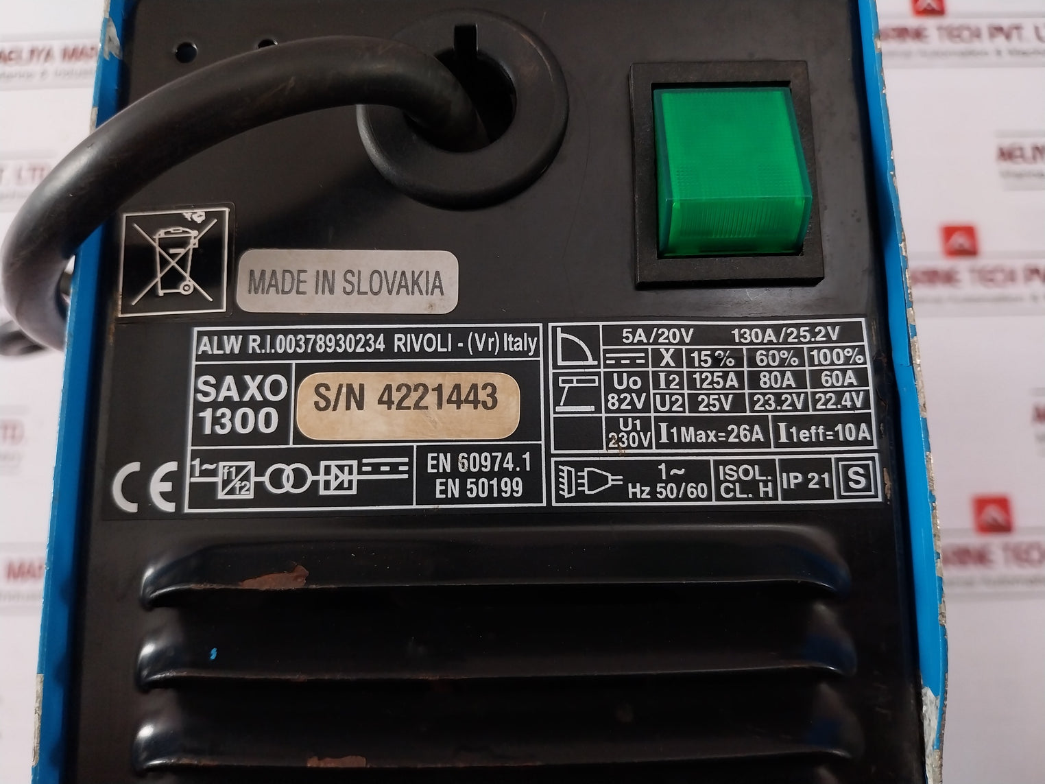 Saf Saxo 1300 Welding Machine 5A/20V 130A/25.2V 600-60125Ng