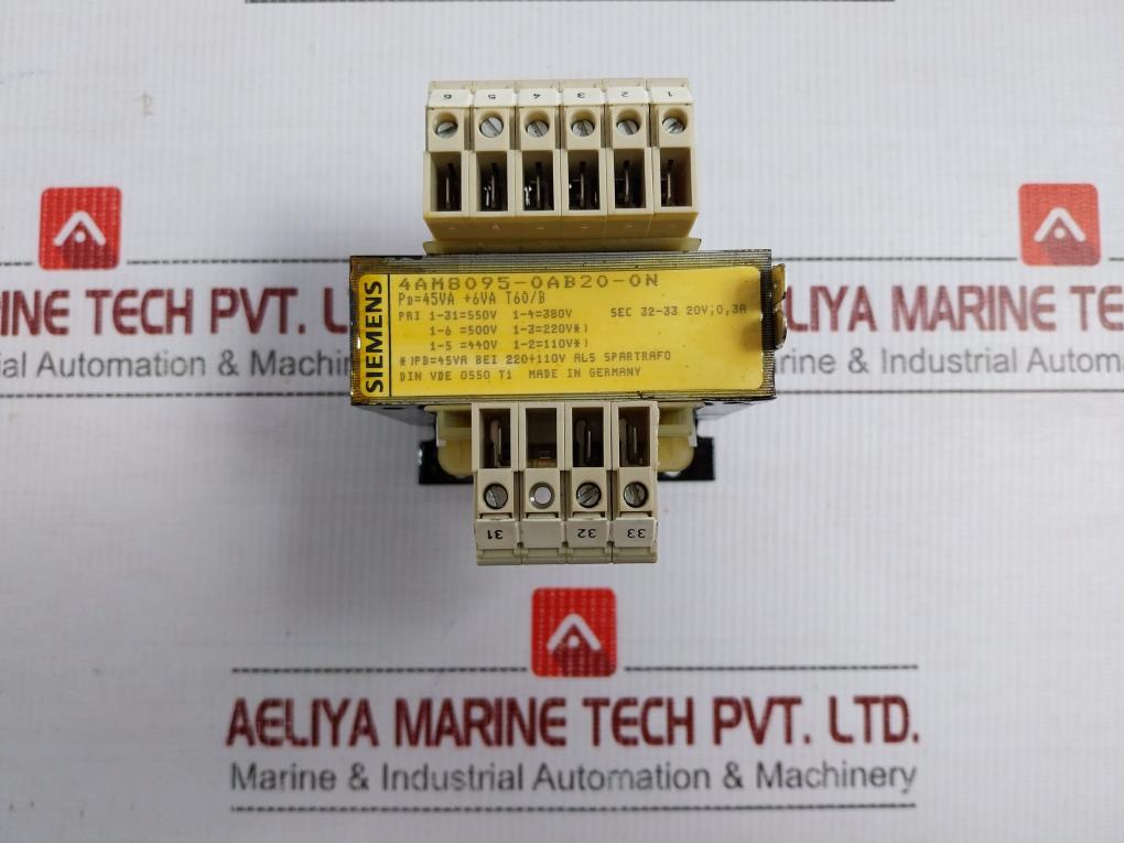 Safety Isolating Transformer 300V Siemens 4Am8095-0Ab20-0N