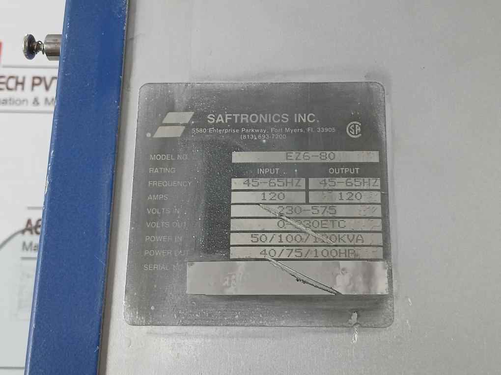 Saftronics Ez6-80 Ez6 Series 3-phase Solid State Starter 120/240 Vac