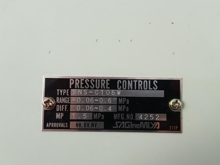Saginomiya -0.06~0.6 Mpa Pressure Switch Sns-c106W