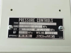 Saginomiya Ans-c103Pg1 Pressure Control -0.02~0.3 Mpa 5A Ac250V