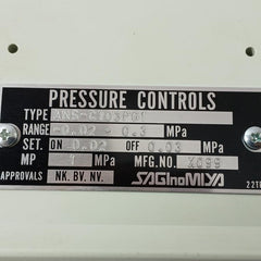 Saginomiya Ans-c103Pg1 Pressure Control -0.02~0.3 Mpa 5A Ac250V
