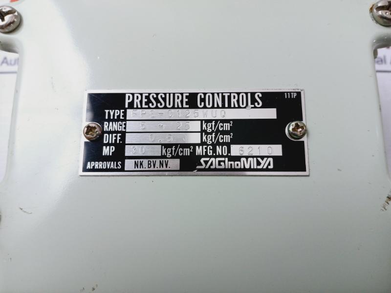 Saginomiya Fps-c125wuq Pressure Switch For Autostop & Start 5~25 Kgf/cm2