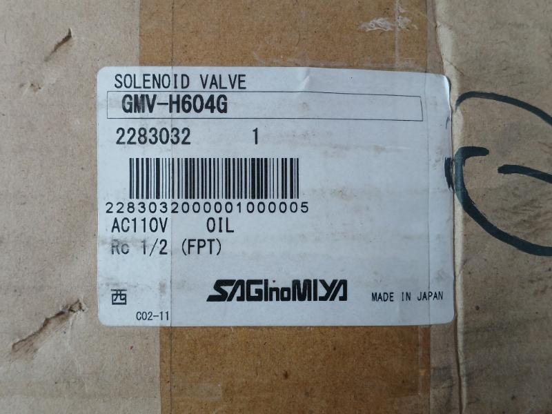 Saginomiya Gmv-h604G Solenoid Valve 2.06 Mpa Ac121V 60Hz 2283032000001000005