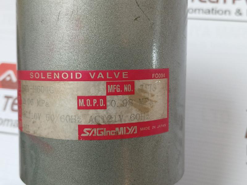 Saginomiya Gmv-h604G Solenoid Valve 2.06 Mpa Ac121V 60Hz 2283032000001000005