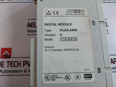 Saia Pcd4.A400 Digital Output Module Version: B, 24Vdc/0.5A