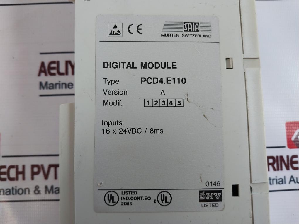 Saia Pcd4.E110,Pcd4.E11,Pcd4.A40 Digital Module 16 X 24Vdc/8Ms