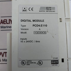 Saia Pcd4.E110,Pcd4.E11,Pcd4.A40 Digital Module 16 X 24Vdc/8Ms