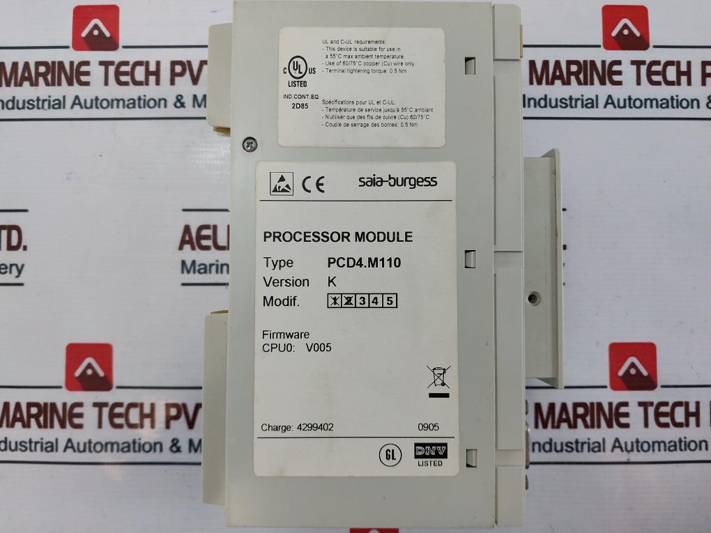 Saia Pcd4.M110 Processor Module Rack W/ Module