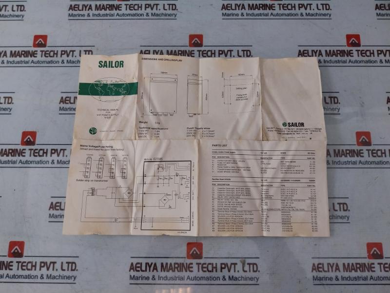 Sailor N163S Ac/Dc Power Supply 801194 Ip40 50/60Hz