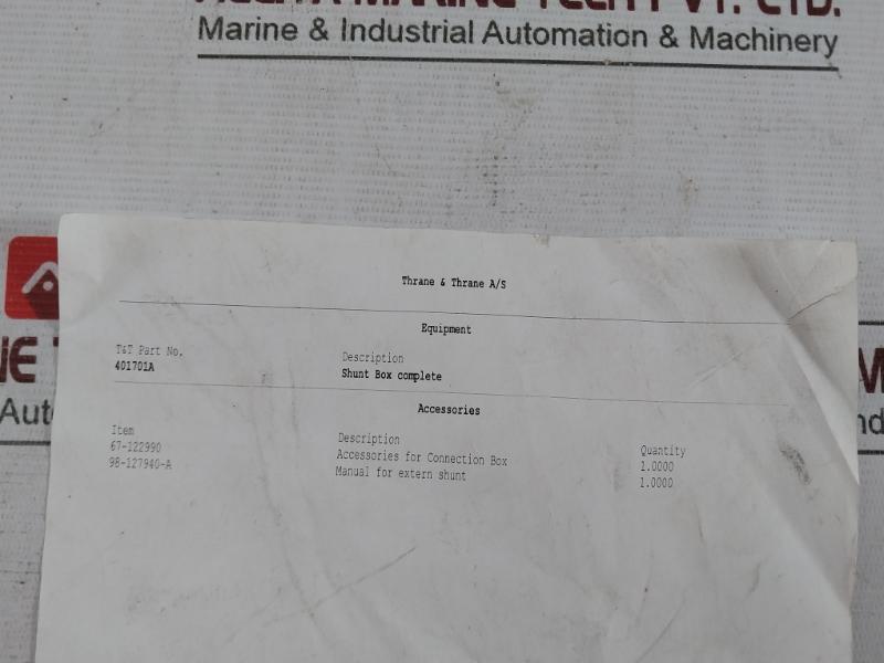 Sailor Tt-1701A Shunt Box Complete 401701A