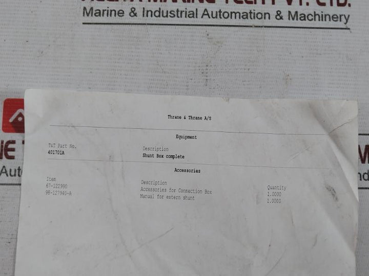 Sailor Tt-1701A Shunt Box Complete 401701A