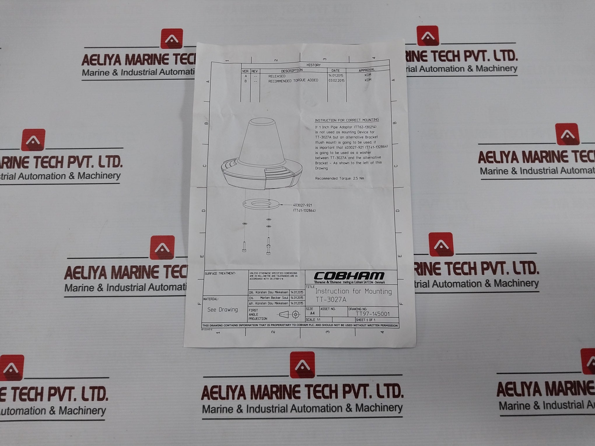 Sailor Tt-3027A Antenna Unit Tt97-14500, Tt97-130214
