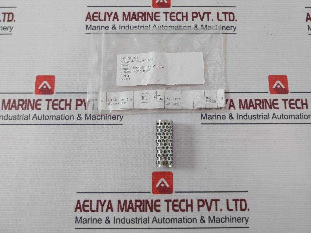 Sakura Seisakusho Jm15-1(L) Element For Strainer