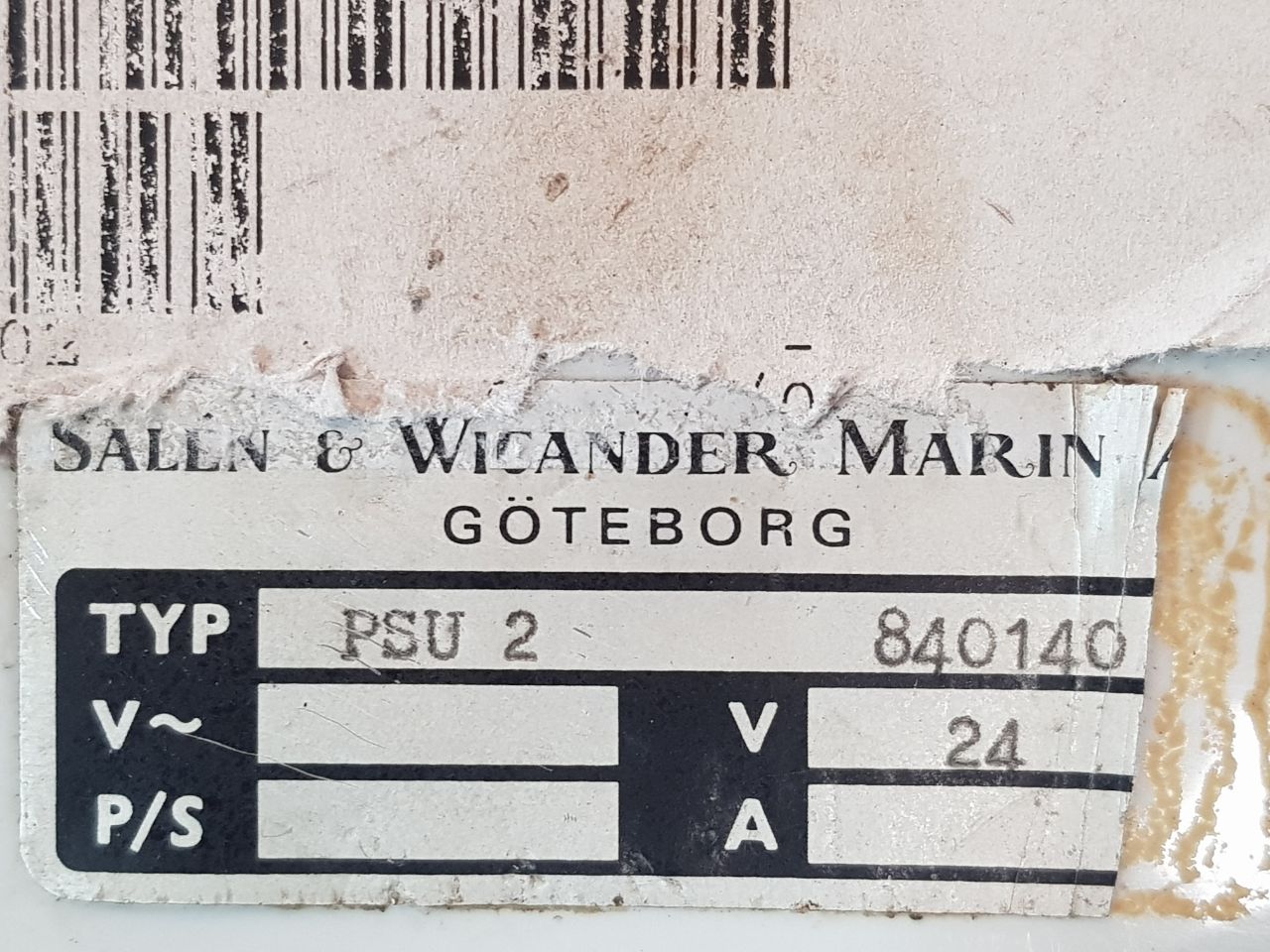 Salen & Wicander Marine PSU 2 Analyser Gas Detect System 24 Vdc