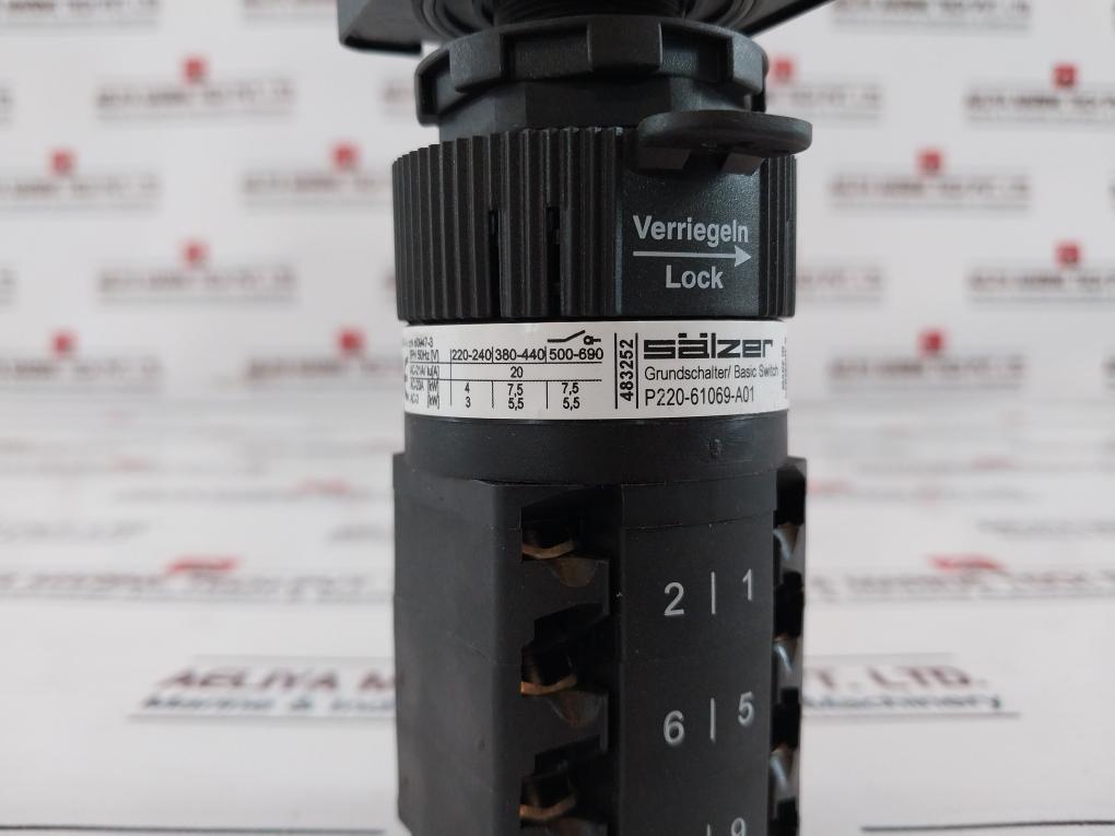 Salzer P220-61069-219M1 Rotary Cam Switch 20A, 300Vac
