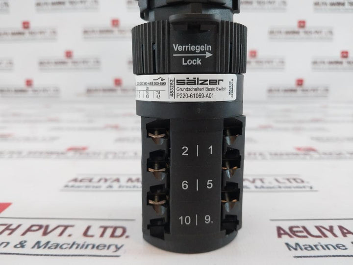 Salzer P220-61069-219M1 Rotary Cam Switch 20A, 300Vac