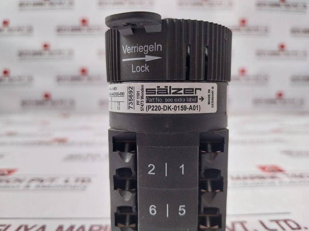 Salzer P220-dk-0159-a01 Rotary Cam Switch 20A, 300Vac