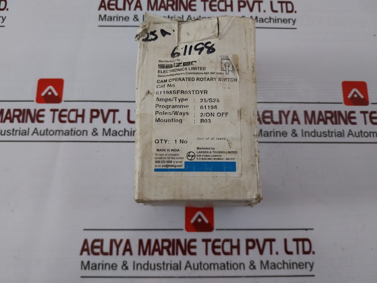 Salzer S25-61198-b03-tdyr Cam Operated Rotary Switch 61198Seb03Tdyr Ac23A-15 Hp