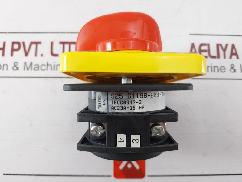 Salzer S25-61198-b03-tdyr Cam Operated Rotary Switch 61198Seb03Tdyr Ac23A-15 Hp