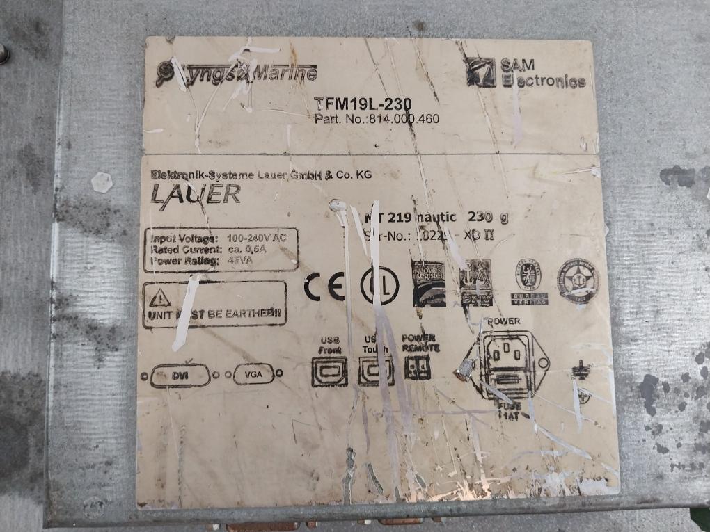 Sam Electronics Tfm19L-230 Hmi Touch Panel Display 814.000.460 100-240V Ac