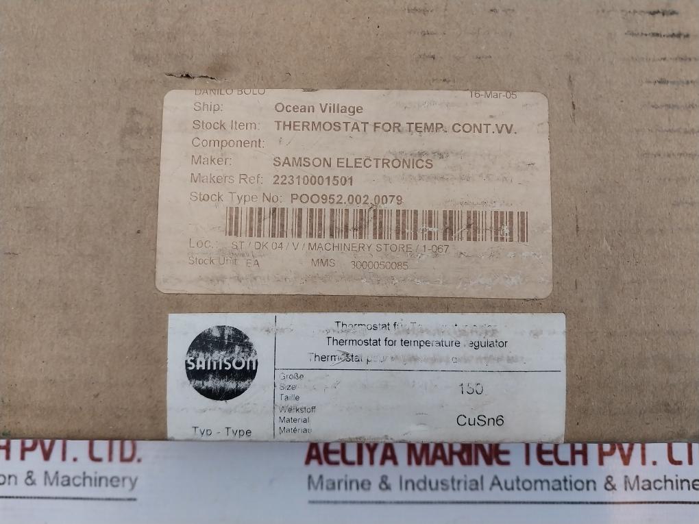 Samson 2231-0085 02 Thermostat Temperature Regulator Type 4 22310001501