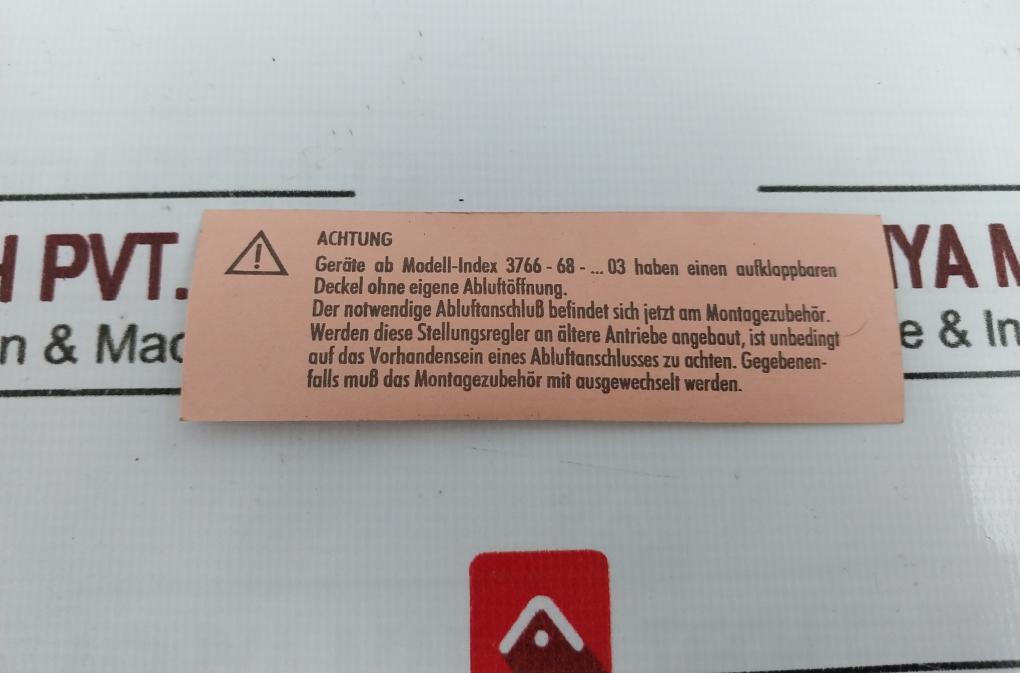 Samson 3766 Pneumatic Positioner Valve 4-20Ma Input 0.2-1 Bar