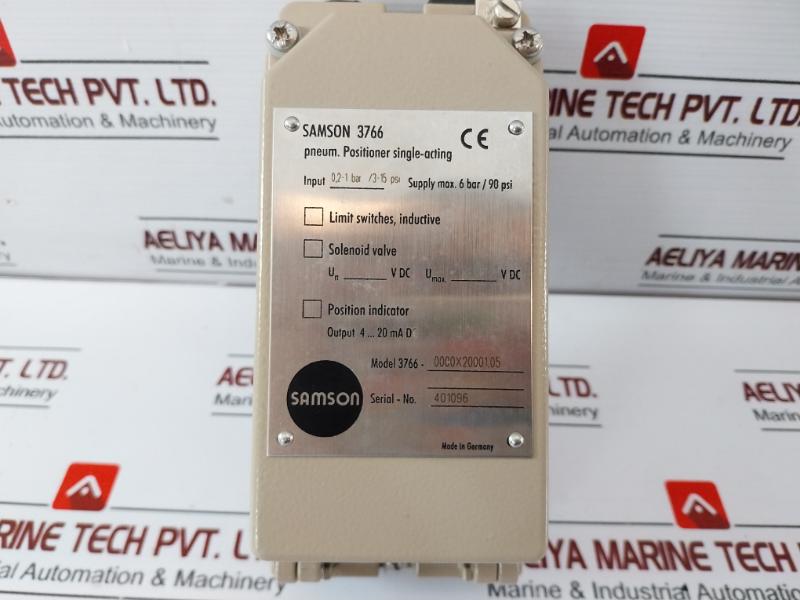 Samson 3766 Pneumatic Positioner Valve, 0.2-1 Bar Input, 4-20 Ma Output
