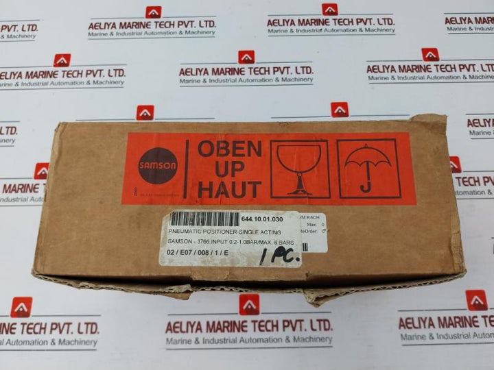 Samson 3766 Pneumatic Positioner Valve, 0.2-1 Bar Input, 4-20 Ma Output