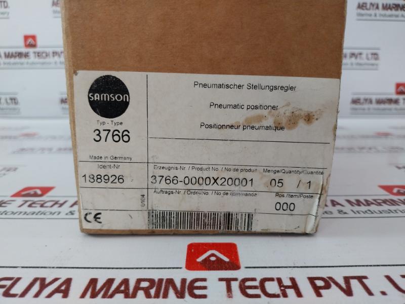 Samson 3766 Pneumatic Positioner Valve, 0.2-1 Bar Input, 4-20 Ma Output
