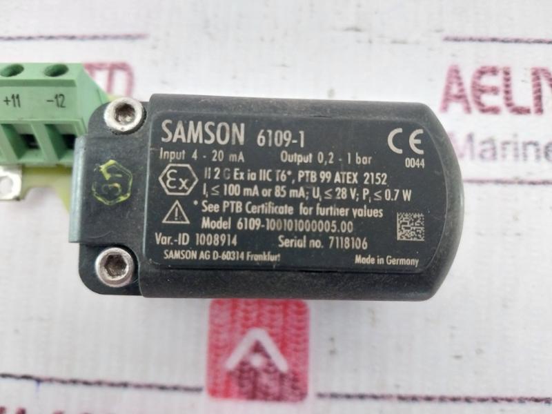 Samson 6109-1 Ip Converter 4-20Ma Input 0.2-1 Bar Output