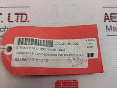 Samson 2111 Steam Regulating Valve 14Bar 2710-02636600