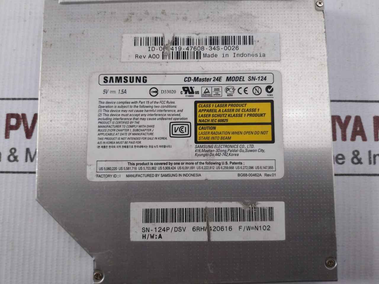 Samsung Sn-124 Cd-master 24e Optical Drive 5v 1.5a Rev A00 H/w A