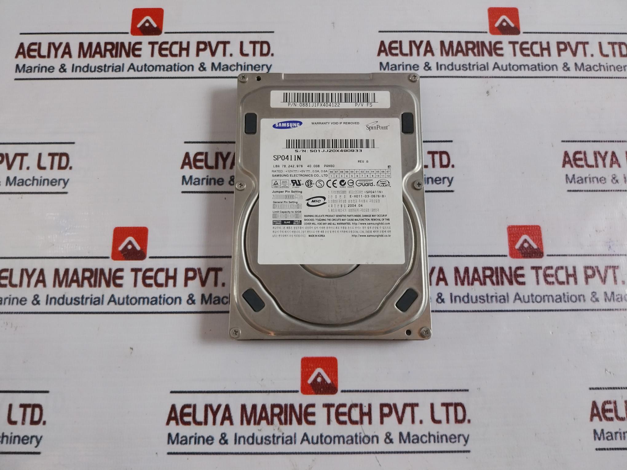 Samsung Sp0411N Hard Disk Drive 0881J1Fx404122