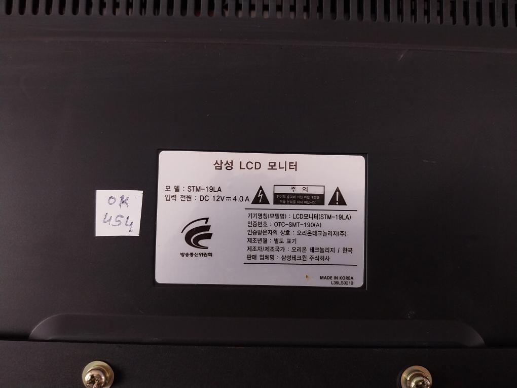 Samsung Stm-19La Lcd Monitor Dc 12V-4.0A L39Ls0210