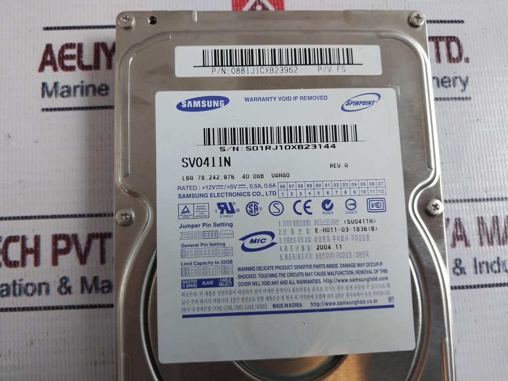 Samsung Sv0411N/Svo411N Spinpoint Hard Drive 40.0Gb