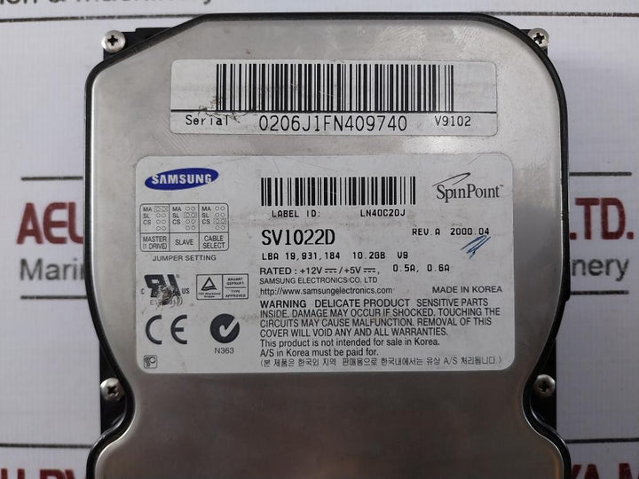 Samsung Sv1022D 2Gb Ide Hard Drive Rev A Psgbn4F5A80344 V9102 Bf41-00024A