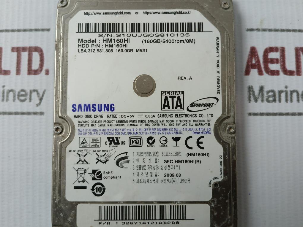 Samsung Hm160Hi 160Gb 2.5" Sata Hard Disk Drive 5400Rpm Hdd