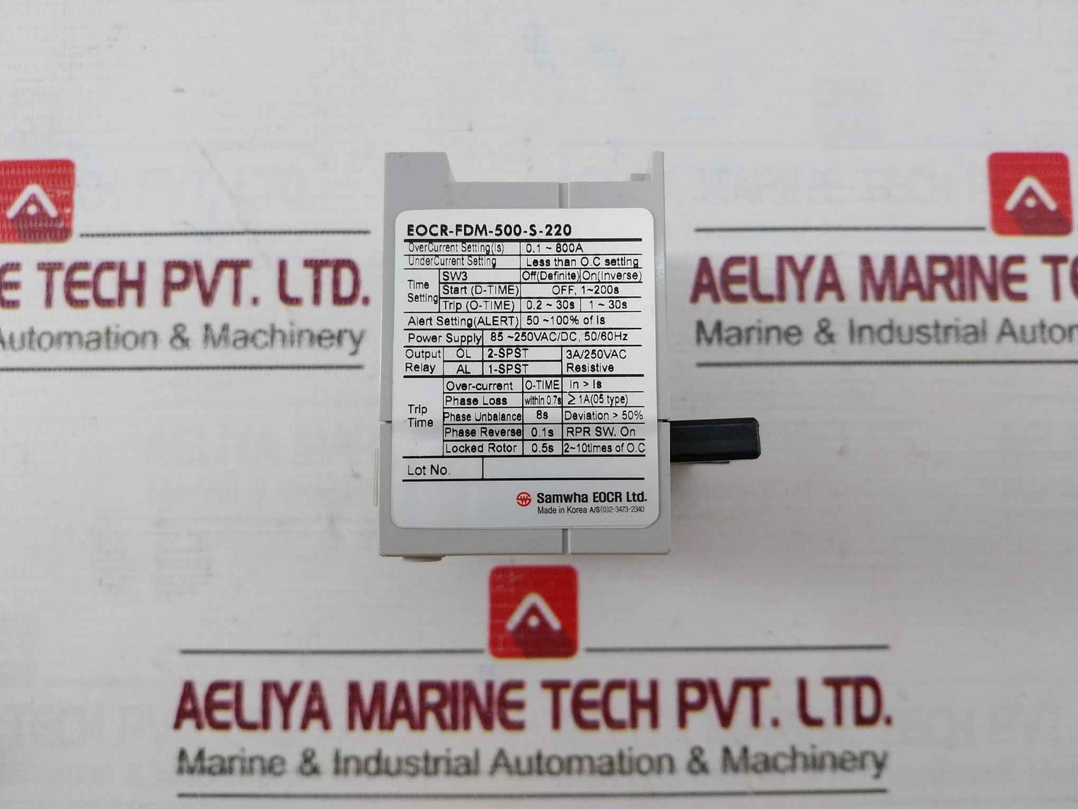 Samwha Eocr-fdm-500-s-220 Motor Protection Relay With Connector Cable 80C 300V