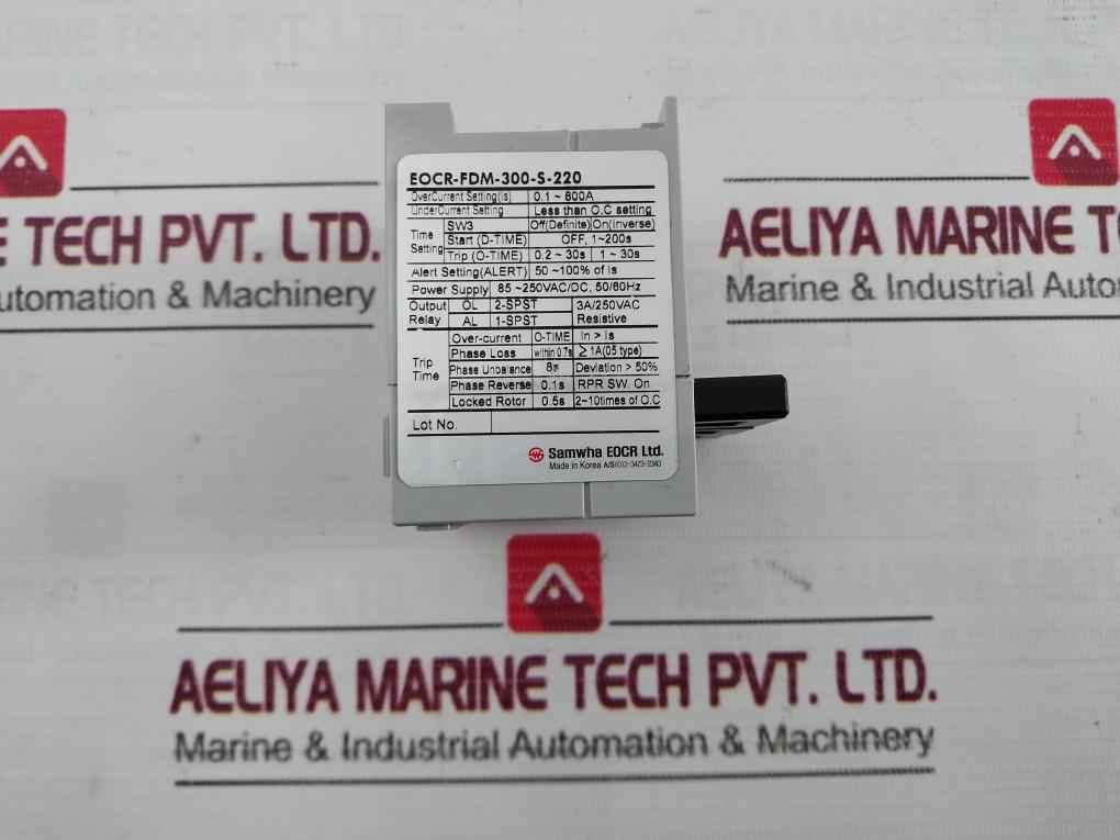 Samwha Eocr-fdm 300-s-220 Electronic Overcurrent Relay System With Cable 50/60Hz