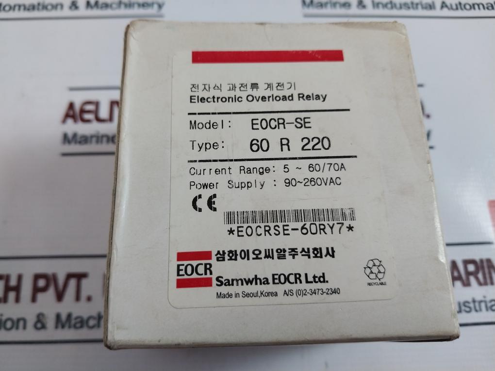 Samwha Eocr Se-60 R 220 Electronic Overload Relay 90~260Vac, 50/60Hz