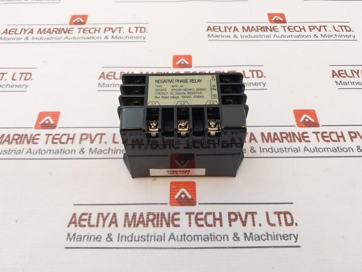 Samwha Npr-44 Negative Phase Relay 5A 3 Ph (340~480 Vac), 50/60Hz