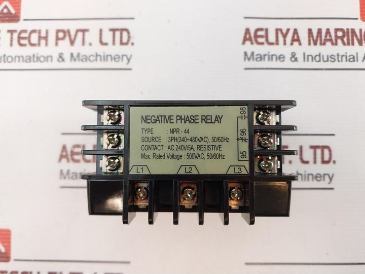 Samwha Npr-44 Negative Phase Relay 5A 3 Ph (340~480 Vac), 50/60Hz