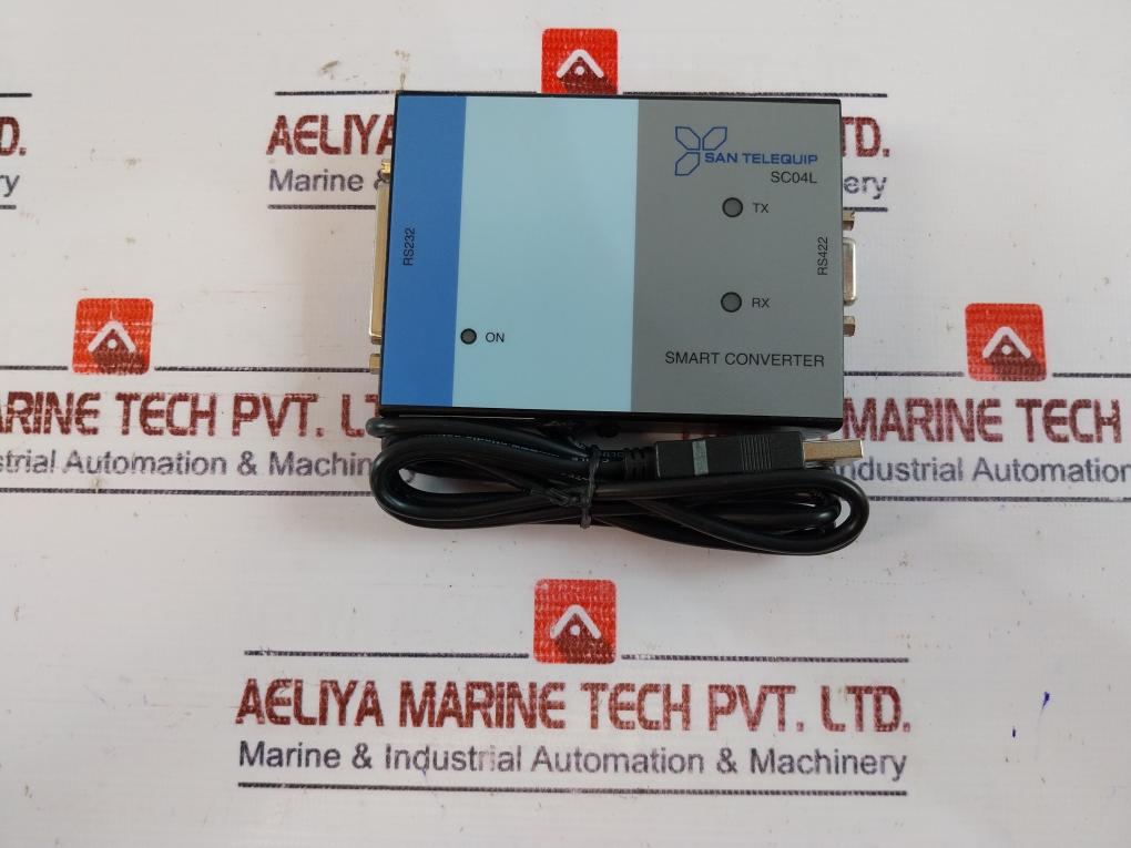 San Telequip Sc04L Rs232 To Rs422 Smart Converter W/ Computer Cables Set