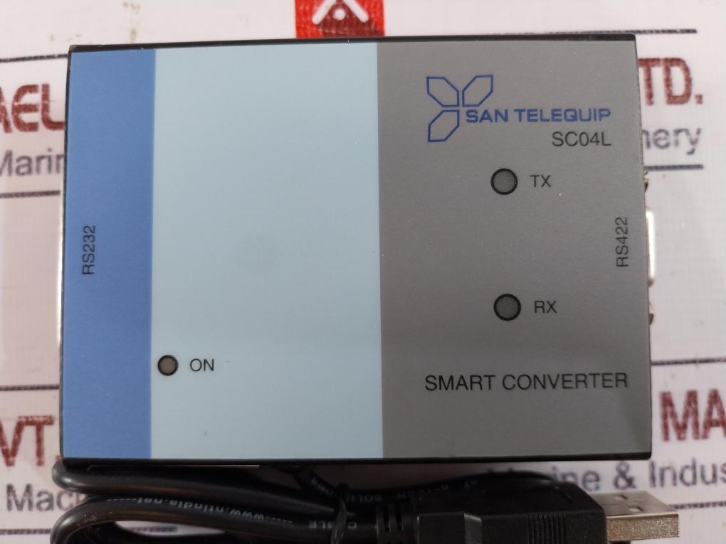San Telequip Sc04L Rs232 To Rs422 Smart Converter W/ Computer Cables Set