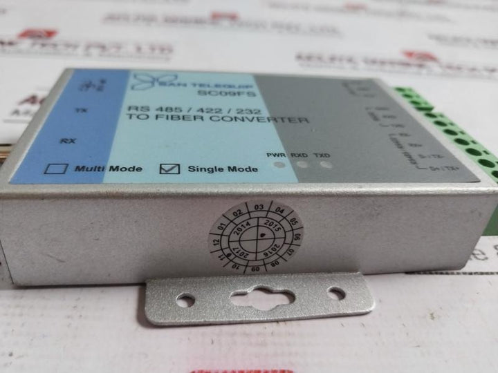 San Telequip Sc09Fs Rs 485/422/232 To Fiber Converter Single Mode 24V Dc