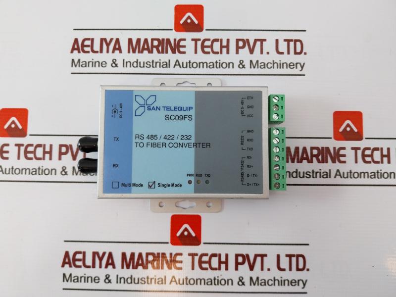 San Telequip Sc09fss Sm St Fiber Converter - Single Mode Rs 485/422/232 Dc9-48v