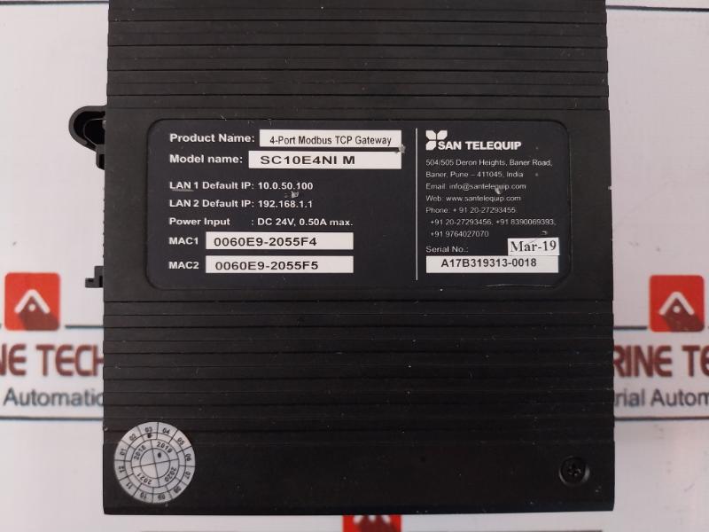 San Telequip Sc10E4Ni M 4-port Modbus Tcp Gateway 1: 0060E9-2055F4