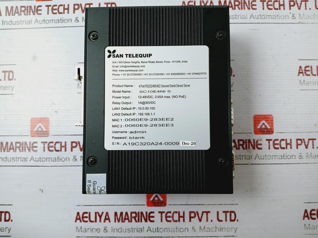 San Telequip Sc10e4ni S 4-port Rs232/485/422 Serial Device Server 12-48vdc
