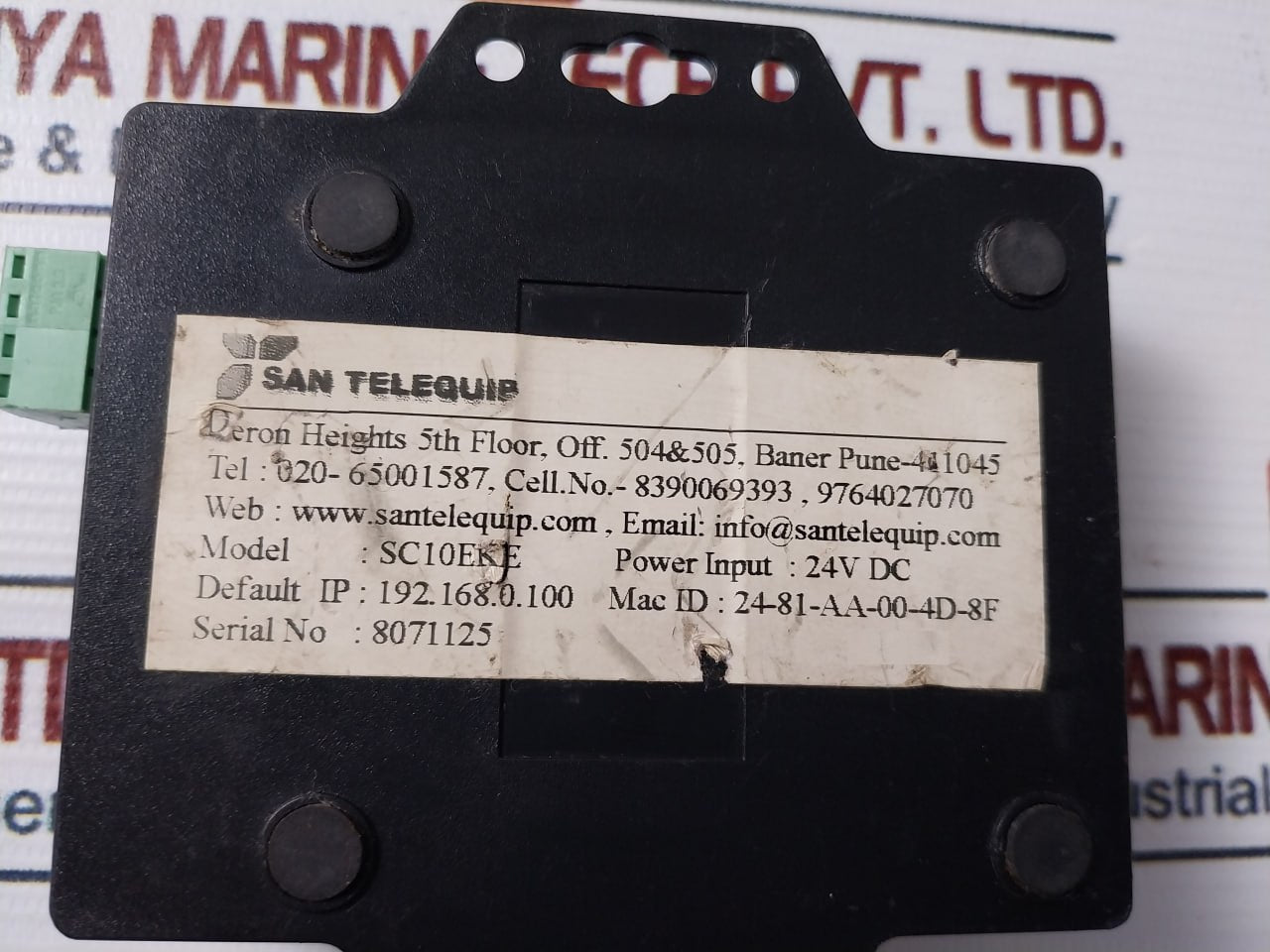 San Telequip Sc10Eke Serial To Ethernet Converter 24V Dc